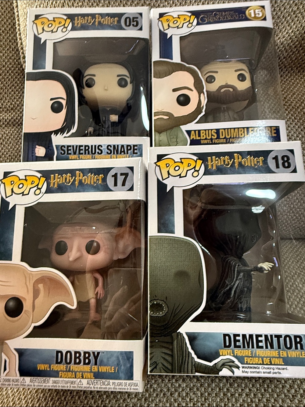 Harry Potter Funko - Severus Snape #05, Dumbledore #15, Dementor #18, Dobby #17